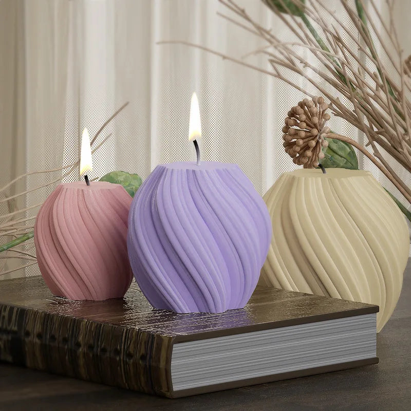 3D Geometric Wave Candle Mold
