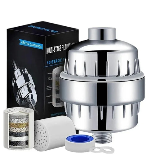 15-20 Remove Chlorine Heavy Metals Filtered Showers Head Soften Hard Water Stages Shower Water Filter Kitchen Faucet Filtration