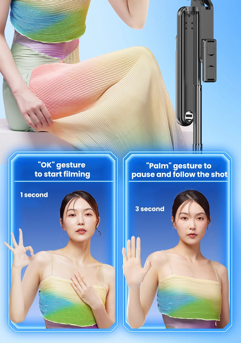AI Intelligent Face Mobilephone Gimbal Fully Automatic Tracking Device With Remote Control Mobile LiveStreaming Stand Stabilizer