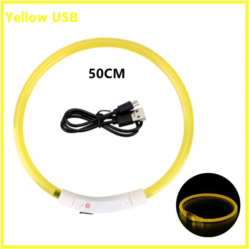 USB Rechargeable LED Glowing Collar for Pets