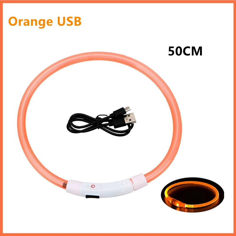 USB Rechargeable LED Glowing Collar for Pets
