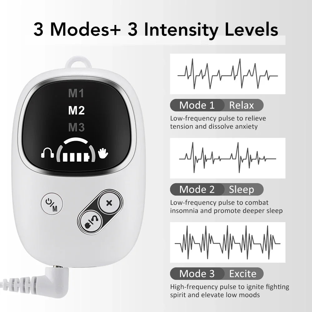 CES Sleeping Aid Microcurrent Stimulation Insomnia Electrotherapy Device Ear Clip Type Relieve Anxiety Depression Migraine