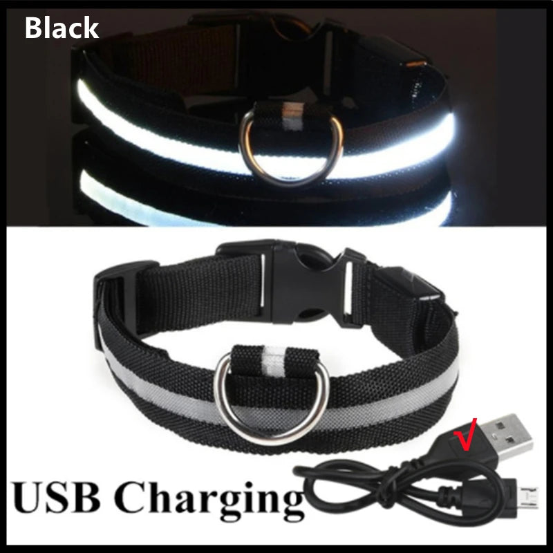 USB Rechargeable LED Glowing Collar for Pets