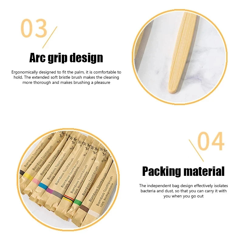 Eco-Friendly Bamboo Toothbrush Set