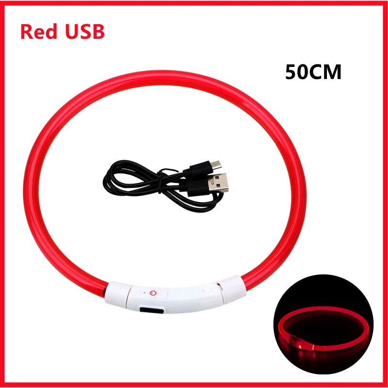 USB Rechargeable LED Glowing Collar for Pets