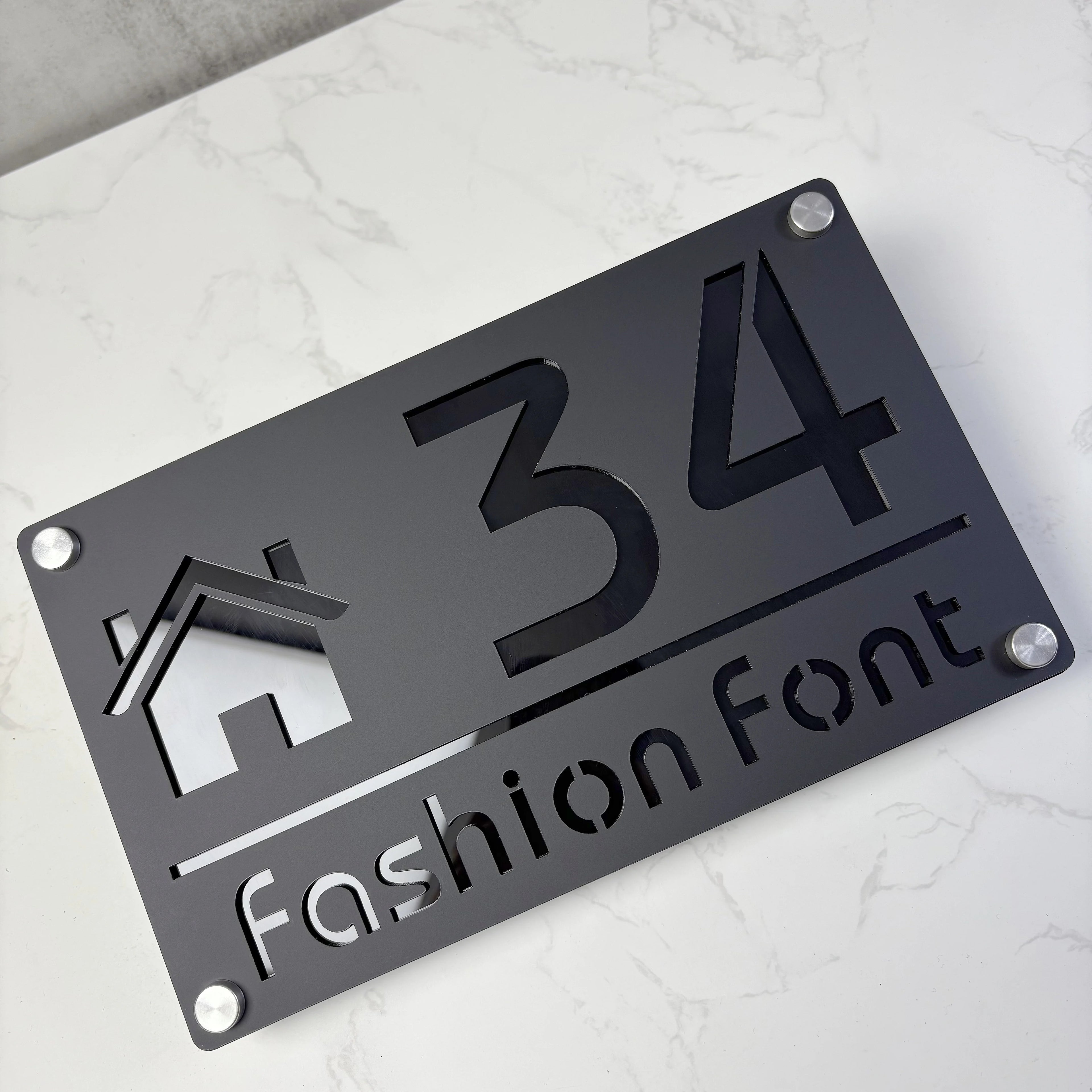 Modern Family Personalized custom House number Sign Outdoor Wall Decor laser-cut acrylic address plaques Name Home gift Plate