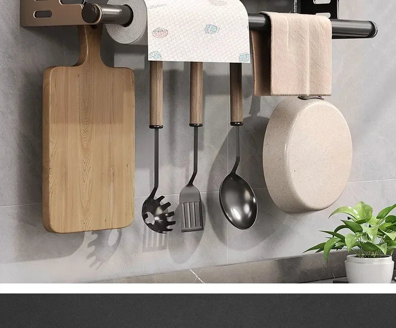 New Kitchen Storage Rack Seasoning Rack Wall-Mounted Condiment Multi-Functional Household kitchen organizer Storage Rack