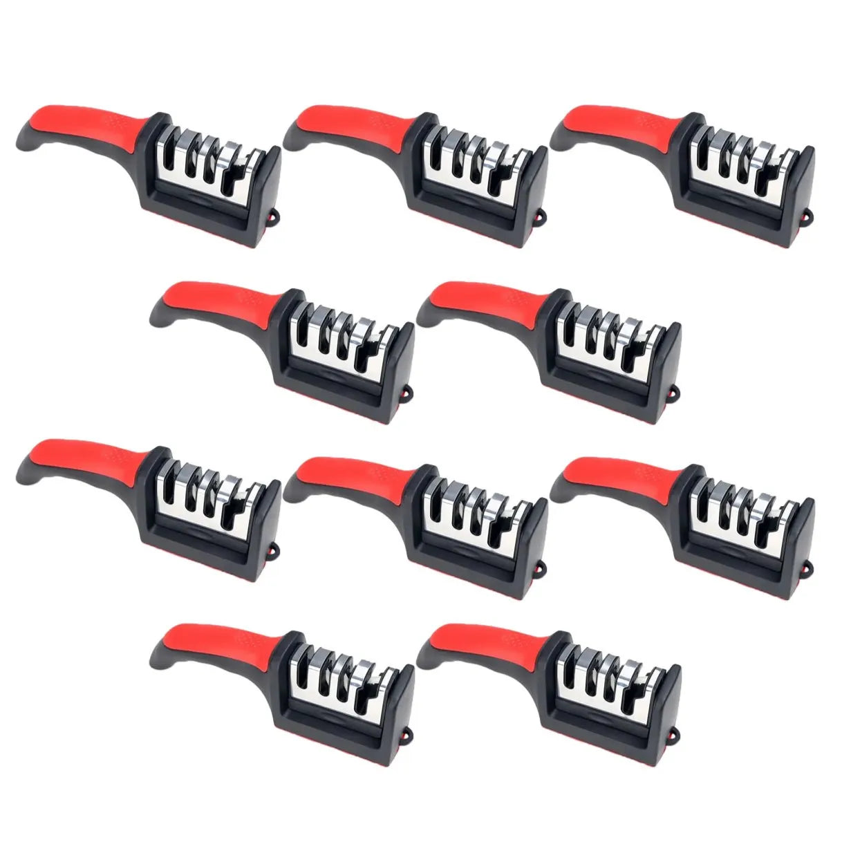 4 in1 Knife Sharpener, 4 Stage Manual Sharpener for Sharpening Kitchen Knives - Ceramic Stone, Tungsten Carbide Plates, Diamond
