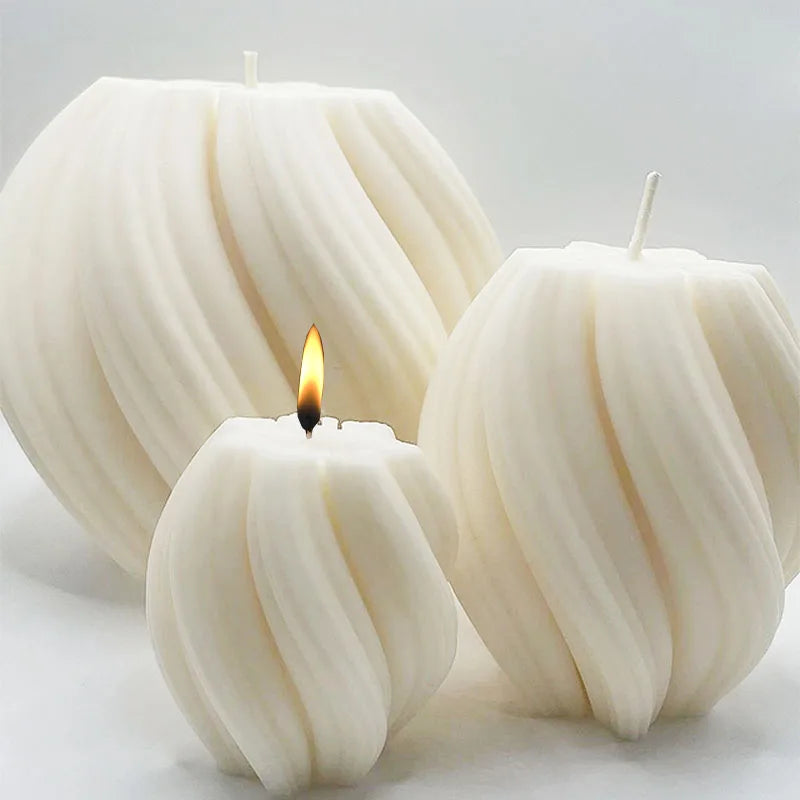 3D Geometric Wave Candle Mold
