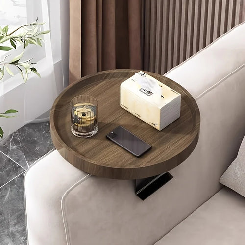 1pc Modern Expandable Sofa Arm Table - Contemporary Wooden Side Table, Easy To Clean