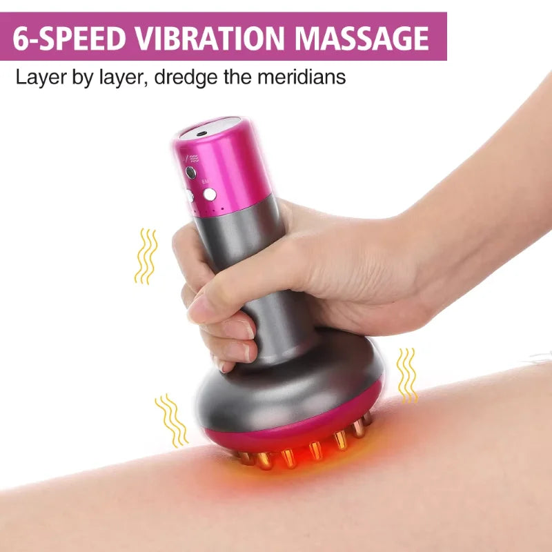 Electric Lymphatic Drainage Massage Machine Meridian Body Brush Microcurrent Anti-Cellulite Guasha Physiotherapy Device