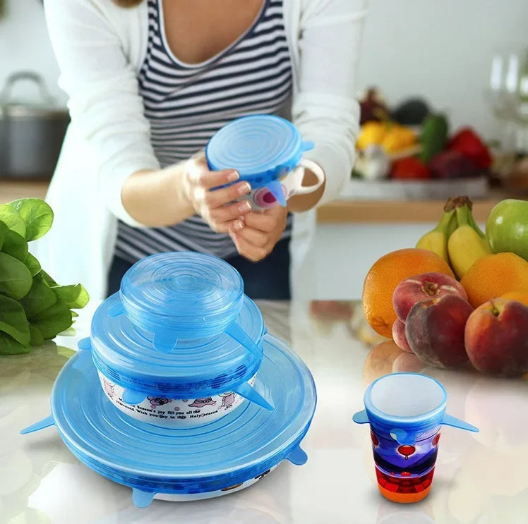 Reusable Silicone Stretch Lids for Food Storage
