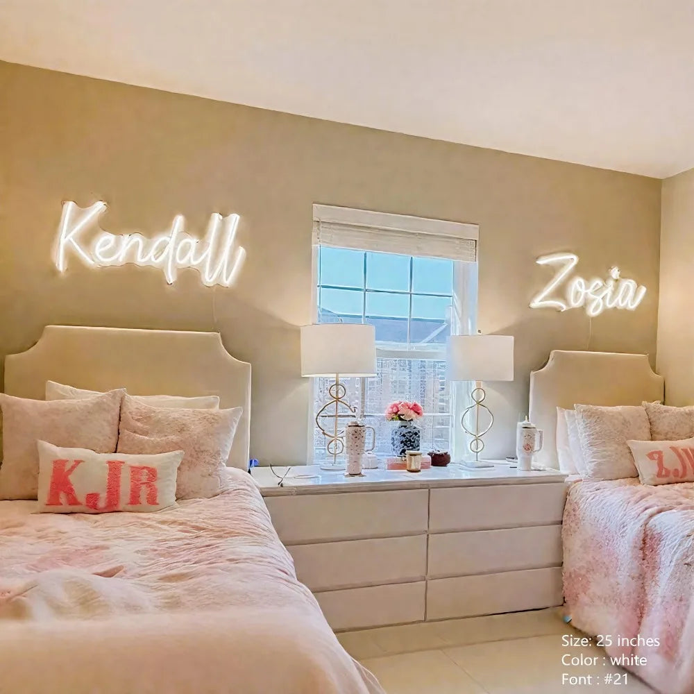 Personalised Name LED Sign Custom Neon Sign with Heart USB Powered Wall Bedroom Decorations for Wedding Parties Birthday Gift
