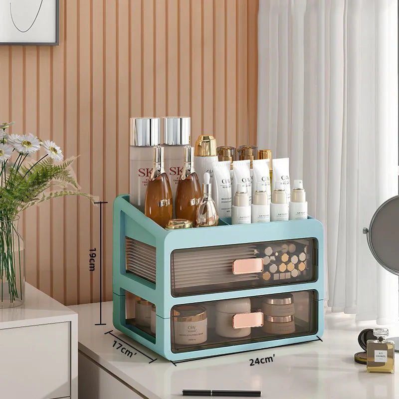 Multi-functional Makeup Organizer Drawer Type Jewelry Skincare Container Cosmetic Storage Box Makeup Case Brush Lipstick Holder