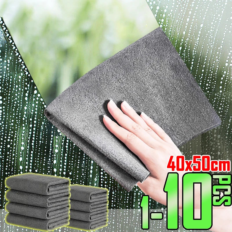 1/10Pcs Magic Cleaning Cloth Thickened Reusable Microfiber Glass Clean Towel Washable Lint-free Cleaning Rags for Kitchen Glass