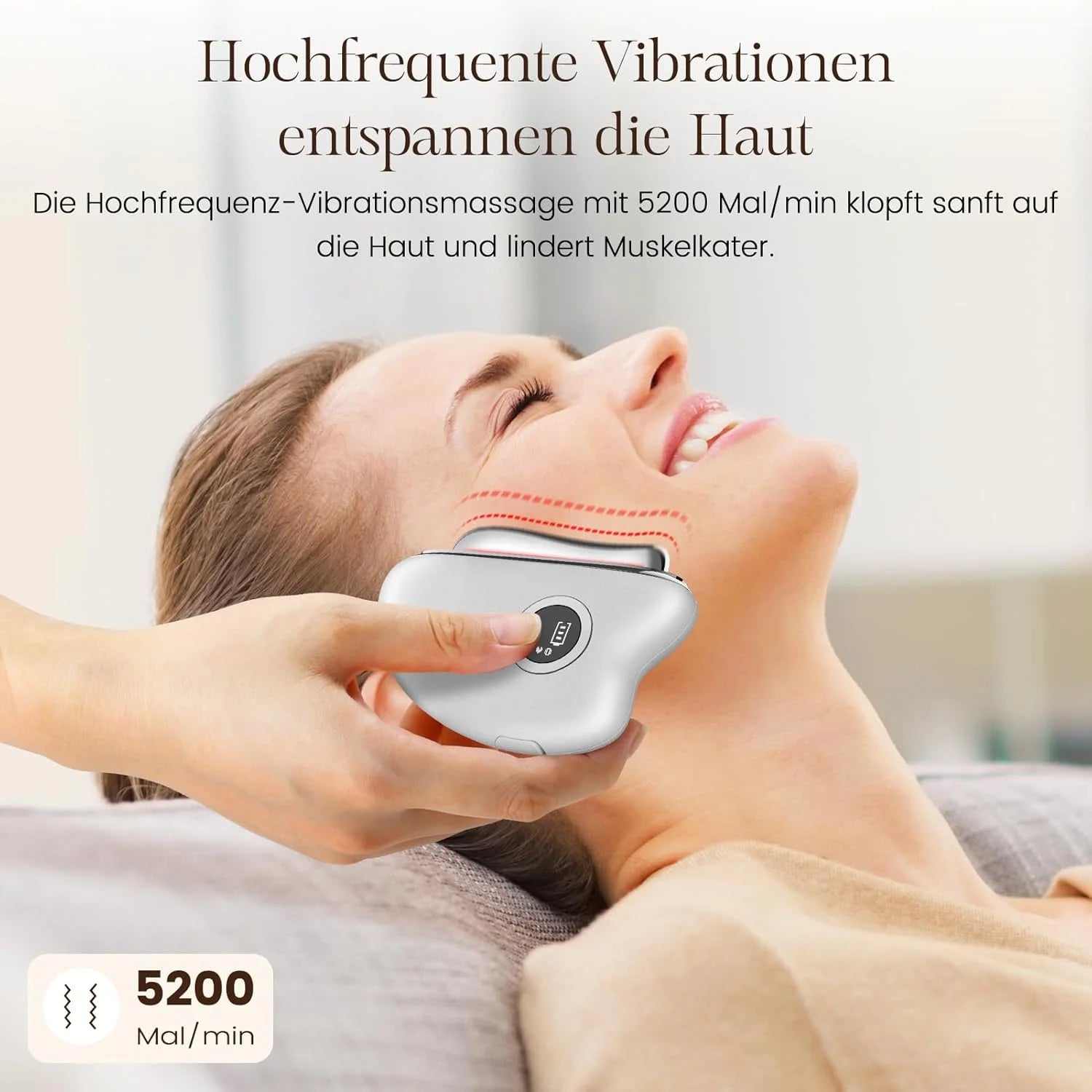 EMS Gua Sha Face Massager - Electric Tool Face Massager with Vibration Heat Microcurrent Massager Face Facelift Anti Ageing