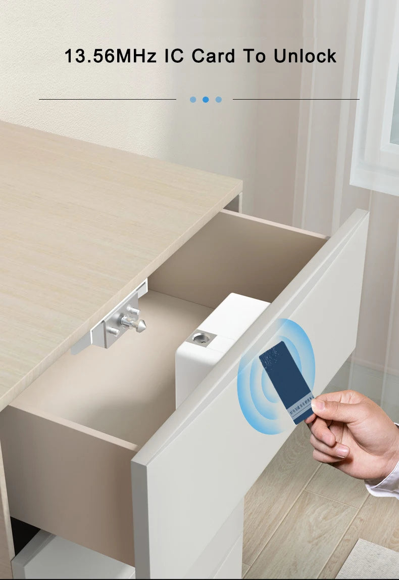 13.56MHz IC RFID Card NFC Sensing Electric Cabinet Drawer Lock Invisible Hidden Installation