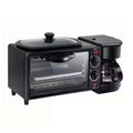 3 in 1 Breakfast Maker Multifunctional Toasters Oven with Timer with Glass Lid Oven Breakfast Maker for Bread Sandwich Egg
