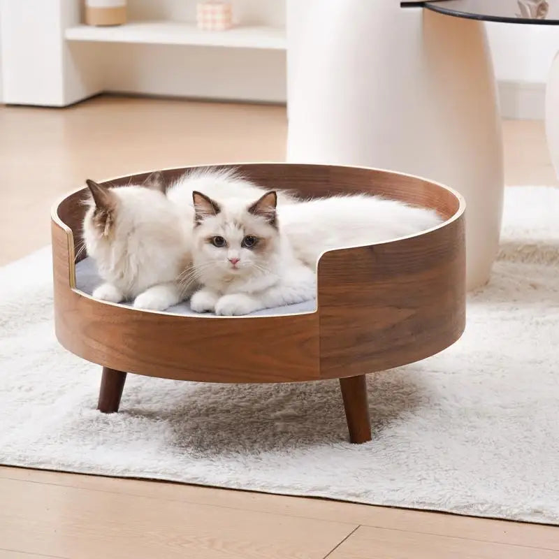 ‌Wooden Pet Sofa Bed - Washable Cat House for Small Dogs, Cozy Pet Bed with Removable Cover, Indoor/Outdoor Use