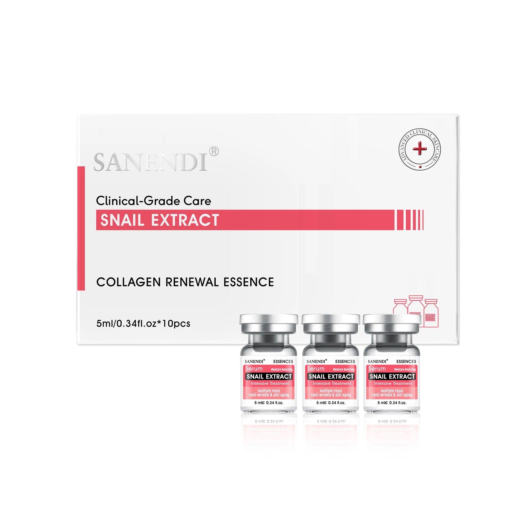 10pcs/Box Six Peptide Ampoule Hyaluronic acid Serum for Face Dr.Pen SNAIL ACNE Solution Repair Moisturizing Skin Care Korean