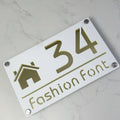 Modern Family Personalized custom House number Sign Outdoor Wall Decor laser-cut acrylic address plaques Name Home gift Plate