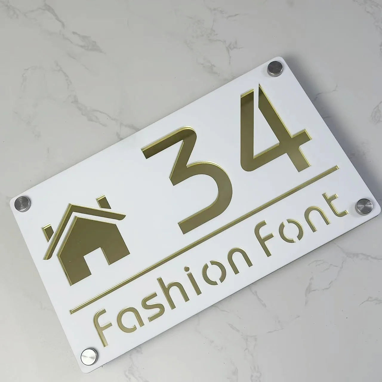Modern Family Personalized custom House number Sign Outdoor Wall Decor laser-cut acrylic address plaques Name Home gift Plate