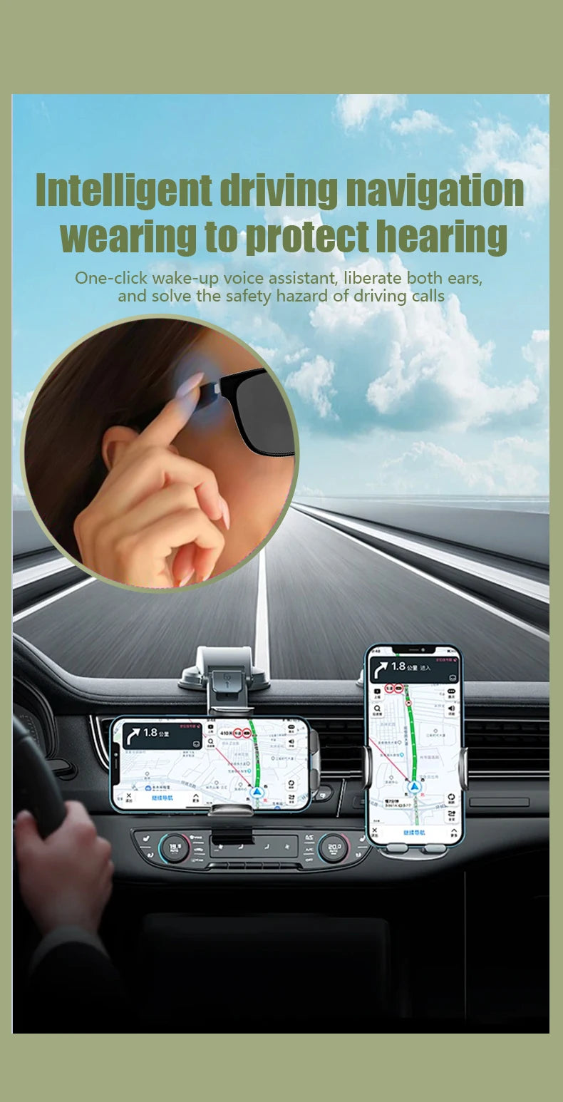 GS08 Smart Glasses with AI Assistant, Music/Calls, Noise Reduction, Anti-Blue Light, UV400, BT TWS for Men & Women