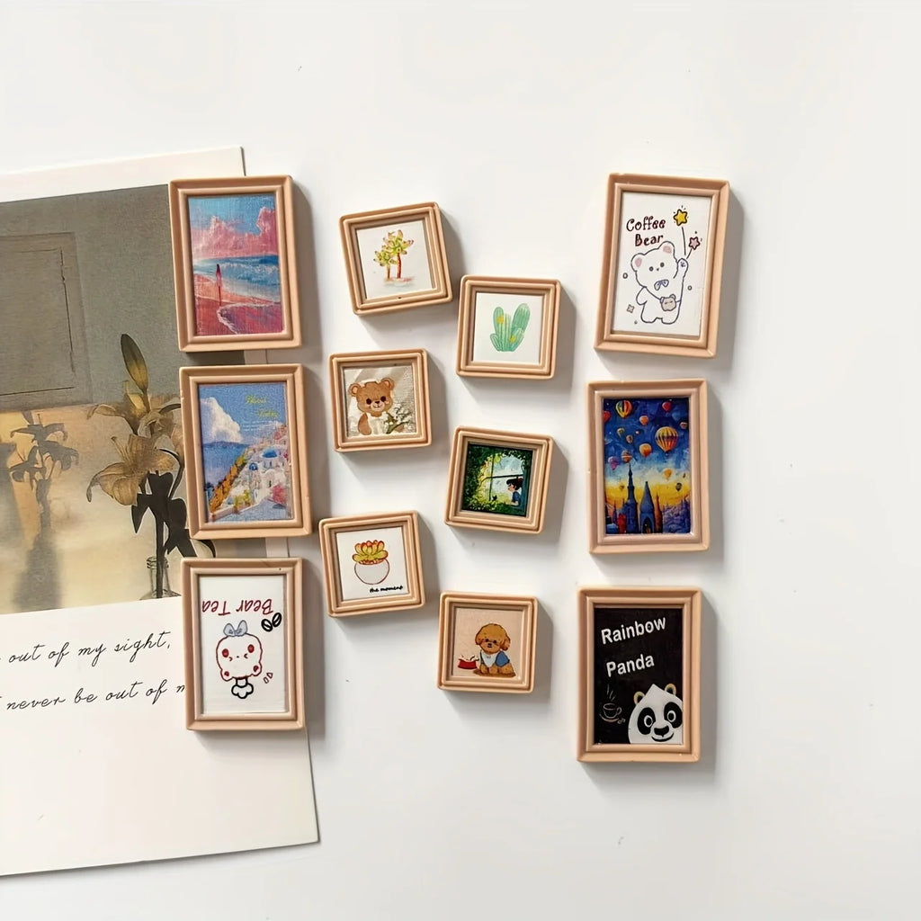 6Pcs Mini Photo Frames, Fridge Magnets for Home Decoration, Magnet Gifts
