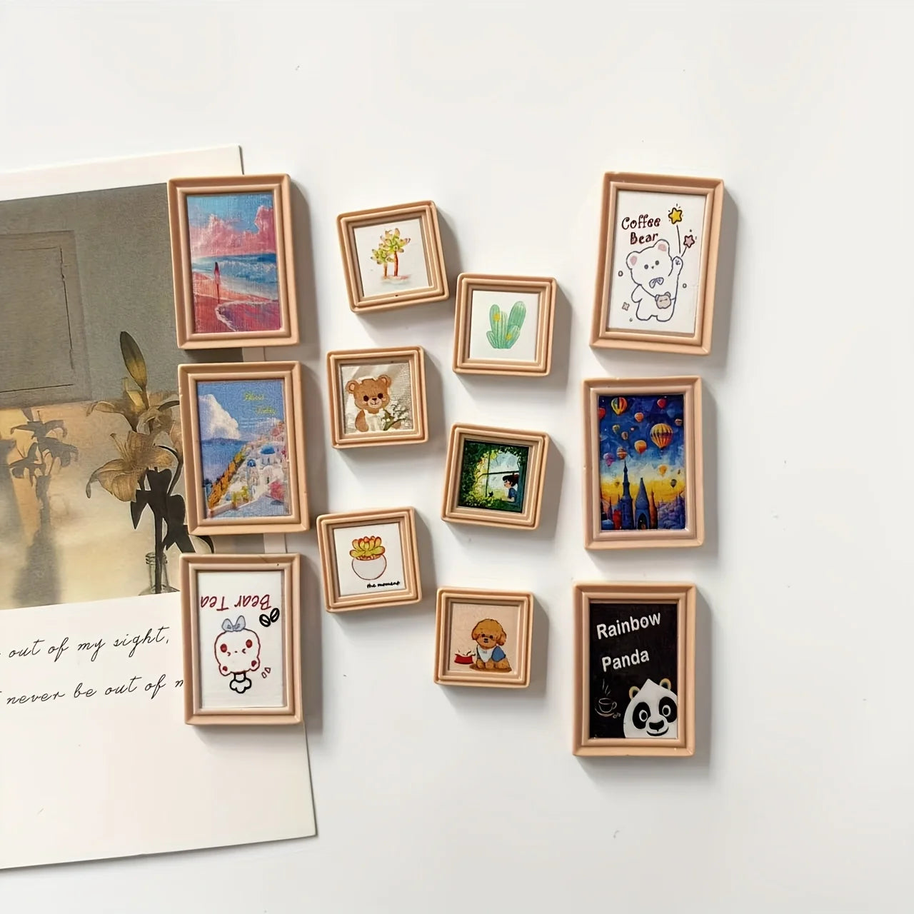 6Pcs Mini Photo Frames, Fridge Magnets for Home Decoration, Magnet Gifts