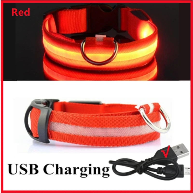 USB Rechargeable LED Glowing Collar for Pets