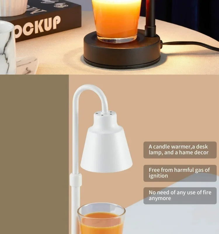 Candle Warmer Lamp with Timer Dimmable Light Scented Wax Melter Simple Table Lamp for Bedroom Home Office Decor