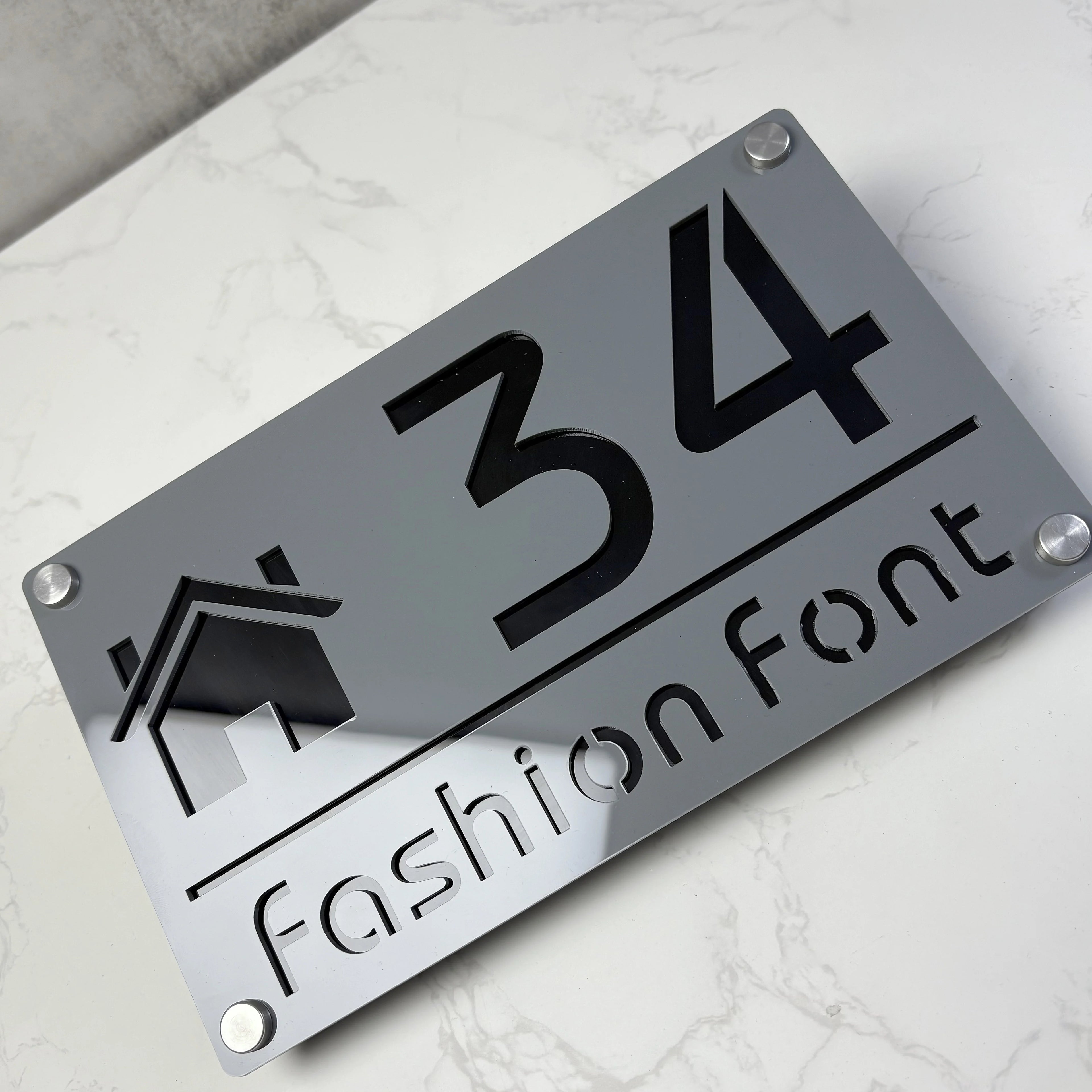Modern Family Personalized custom House number Sign Outdoor Wall Decor laser-cut acrylic address plaques Name Home gift Plate