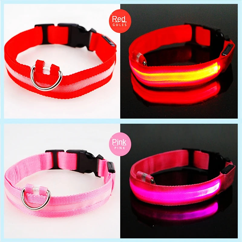 USB Rechargeable LED Glowing Collar for Pets