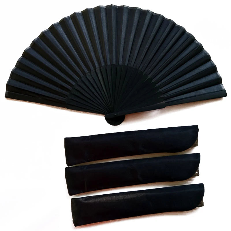 Vintage Black Folding Hand Fan