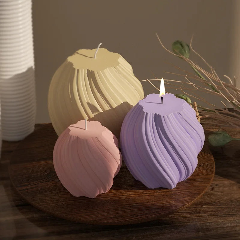 3D Geometric Wave Candle Mold