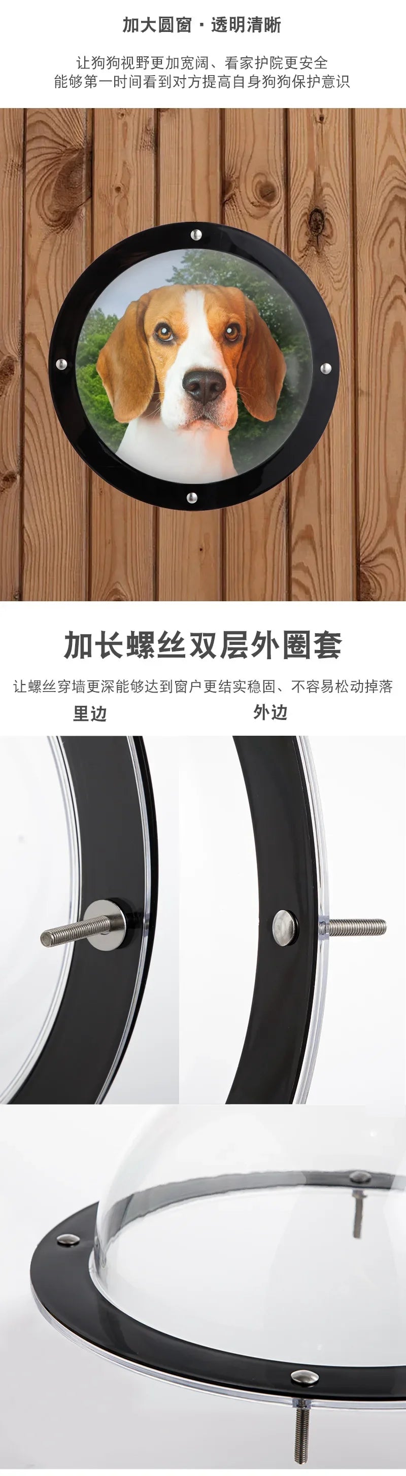 Acrylic Dog Window Semicircular Cover Pet Fence Window Cat and Dog Special Window Transparent Plastic Viewing Doors and Windows