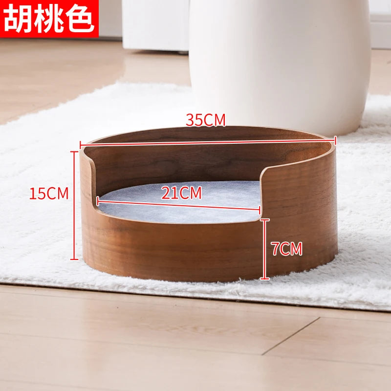 ‌Wooden Pet Sofa Bed - Washable Cat House for Small Dogs, Cozy Pet Bed with Removable Cover, Indoor/Outdoor Use
