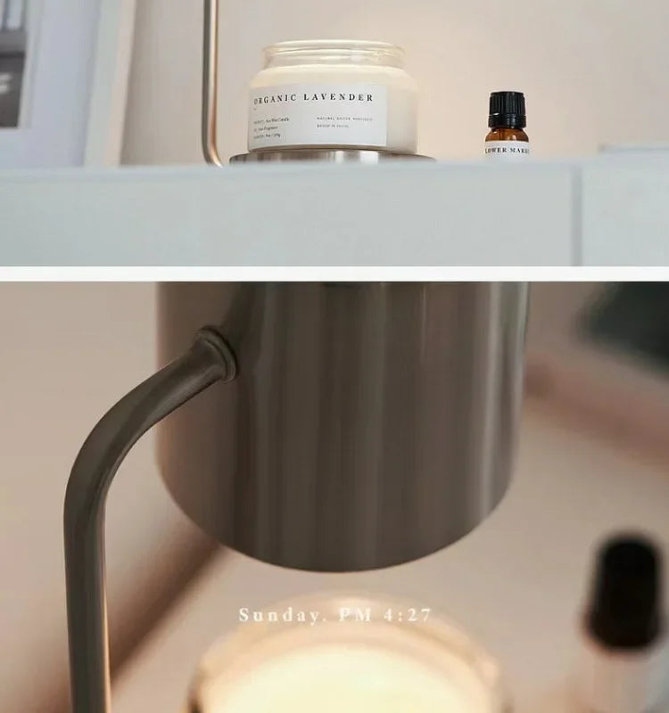 Candle Warmer Lamp with Timer Dimmable Light Scented Wax Melter Simple Table Lamp for Bedroom Home Office Decor