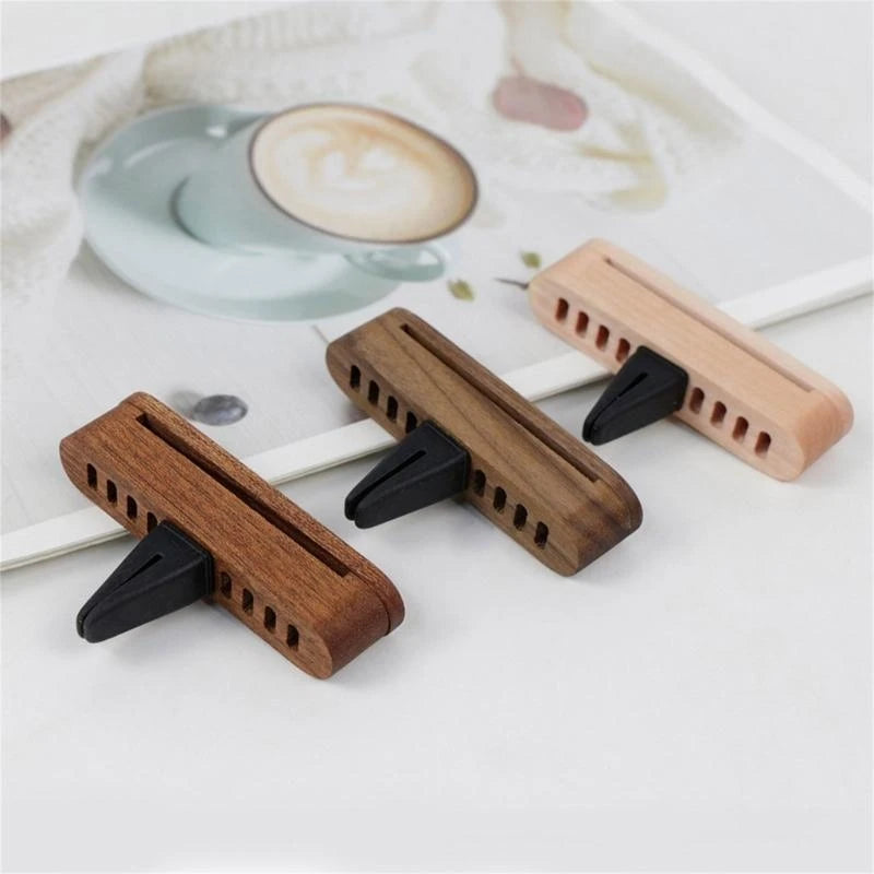 Wood  Car Air Freshener Vent Clips Long Lasting Essential Oil Diffuser Upgrades for A Luxurious Driving Experience D7YA