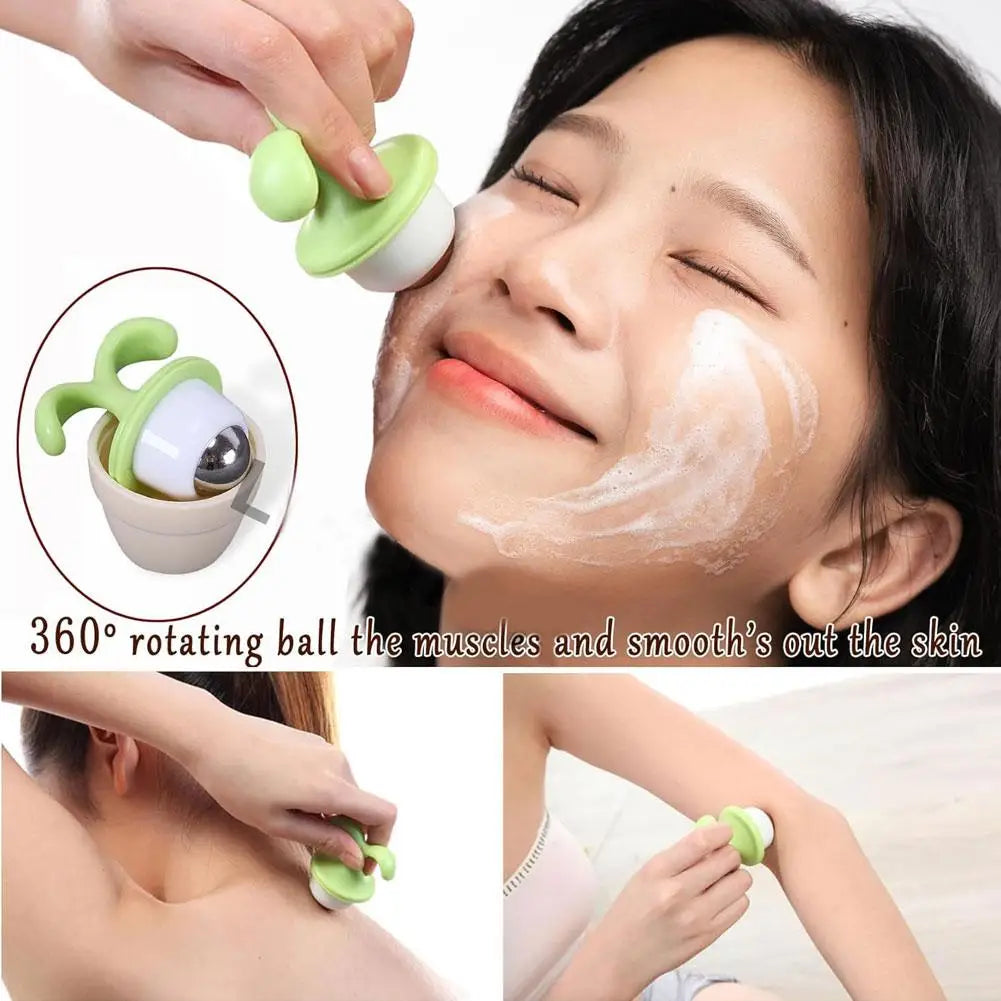 Cervical Lymphatic Ice Massager Cute Potted Plant Roller Ball Eye Soothing Magic Tool Handheld Relaxing Massager Ice Eye Massage