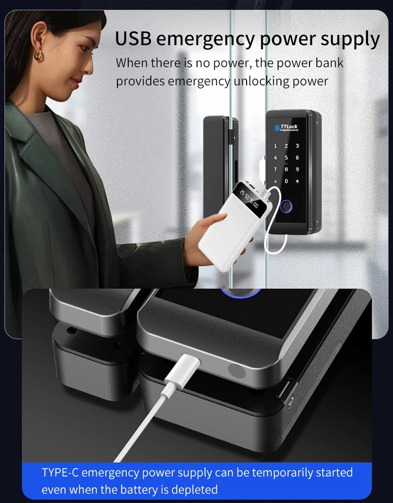 JDS6 TTLOCK APP Sliding Glass/Wood Fingerprint Lock Bluetooth Biometric Electronic Office Password 13.56Mhz RFID Keyless Unlock