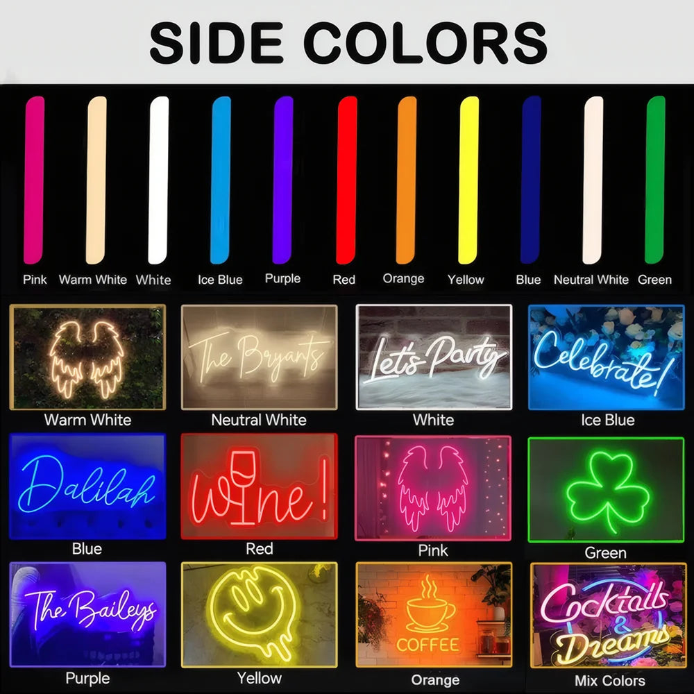 Personalised Name LED Sign Custom Neon Sign with Heart USB Powered Wall Bedroom Decorations for Wedding Parties Birthday Gift