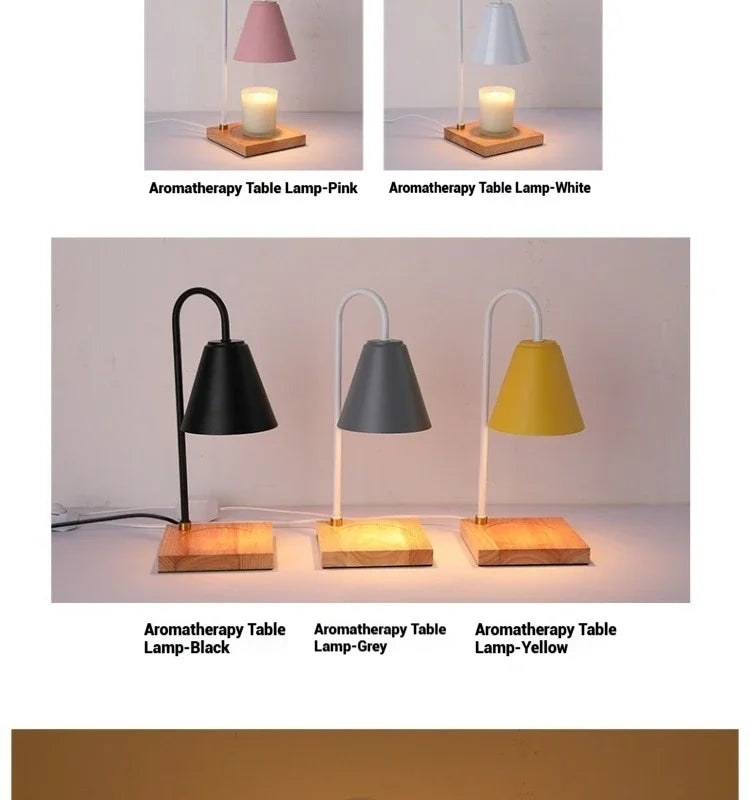 Candle Warmer Lamp with Timer Dimmable Light Scented Wax Melter Simple Table Lamp for Bedroom Home Office Decor