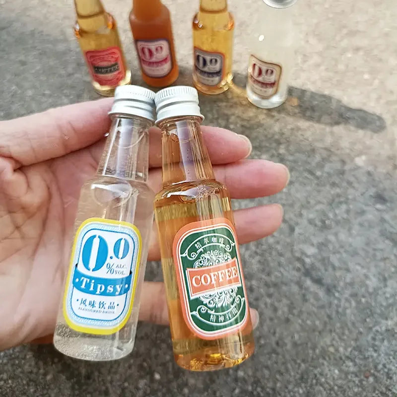 20pcs 98 Caliber Disposable Coffee Cup Double Hole Lid Small Wine Bottle Transparent Milk Tea Cup Takeaway  Juice Cups with Lids