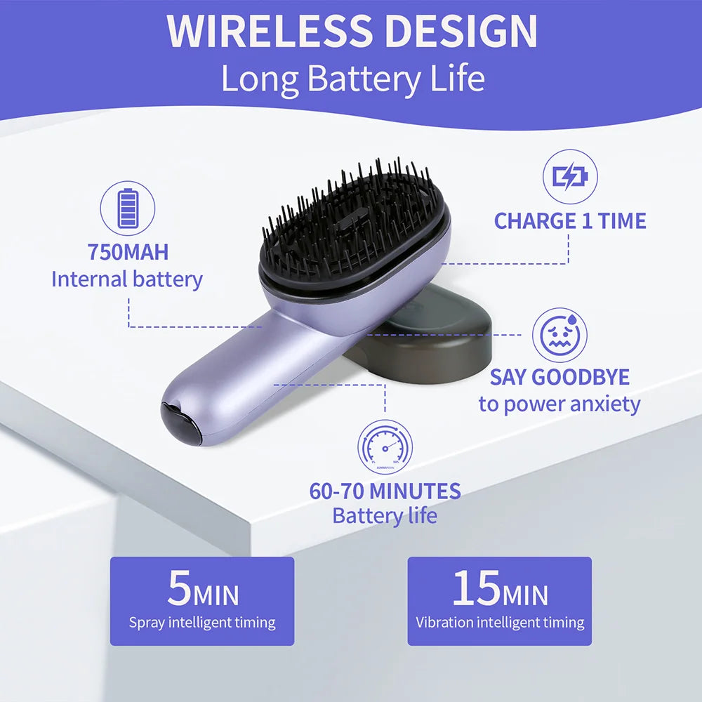 Hair Care Spray Massage Comb Vibration Scalp Massage Hairbrush Head Massager Hair Sprayer Atomizing Brush Hair Oil Applicator