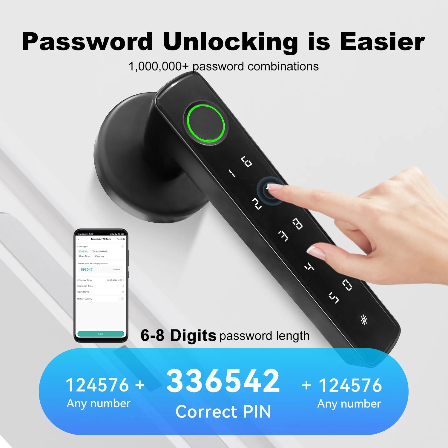 Smart Lock For Main Door Tuya Smart Home Fingerprint Electronic Door Lock APP Remote Unlocking Residential Automation With Alexa