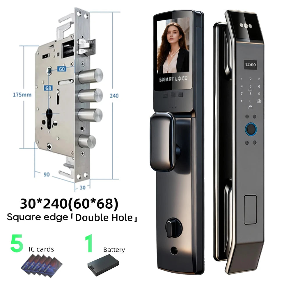 3D Face Recognition Fingerprint Password Smart Door Lock with  Remote Unlocking Wishome APP  Smart Lock Electronic door lock