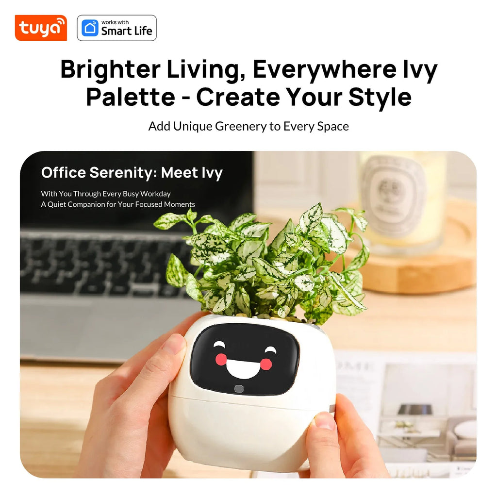 Pet Buddy lvy Plant care,made effortless, Al Plant Faces -See Feelings, Fix Needs  5 Interactive Gestures Unlocka Playful Life