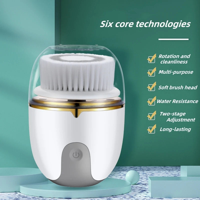 New Electric Facial Cleanser, Electric Charging Waterproof Cleansing And Beauty Instrument, Multi-functional Face Wash Brush