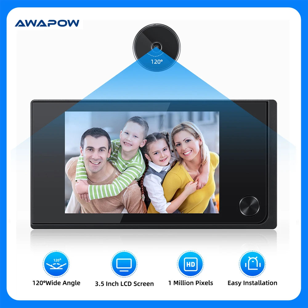 3.5-Inch Digital Door Peephole Camera with HD LCD Screen